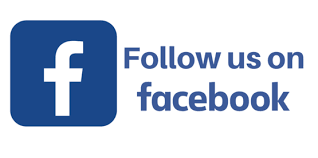 Facebook Icon with Follow us on Facebook text